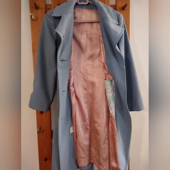 Vintage blue long coat - Picture 4 of 7